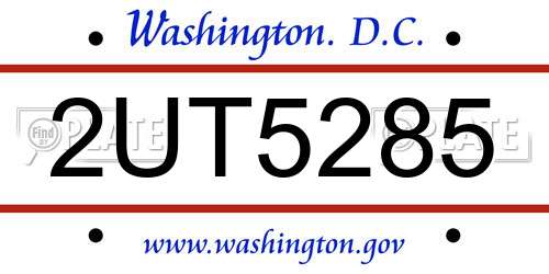 2UT5285 District Of Columbia License Plate