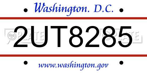 2UT8285 District Of Columbia License Plate