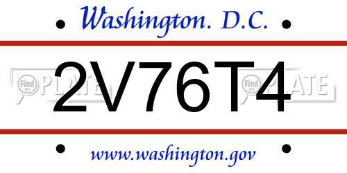 2V76T4 District Of Columbia License Plate