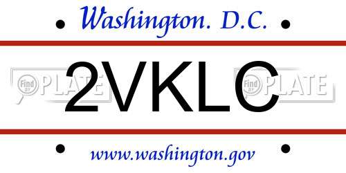 2VKLC District Of Columbia License Plate