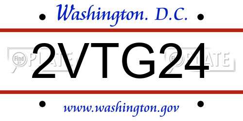 2VTG24 District Of Columbia License Plate