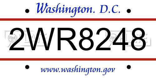 2WR8248 District Of Columbia License Plate
