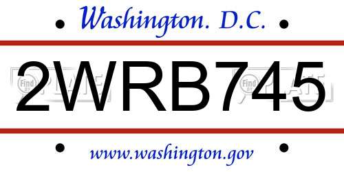 2WRB745 District Of Columbia License Plate