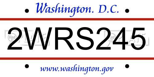2WRS245 District Of Columbia License Plate