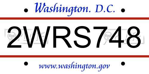 2WRS748 District Of Columbia License Plate