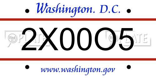 2X00O5 District Of Columbia License Plate