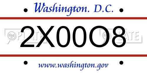 2X00O8 District Of Columbia License Plate