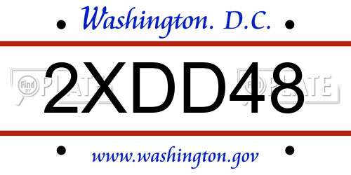 2XDD48 District Of Columbia License Plate