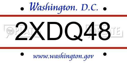 2XDQ48 District Of Columbia License Plate