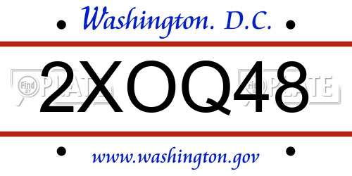 2XOQ48 District Of Columbia License Plate