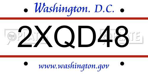 2XQD48 District Of Columbia License Plate