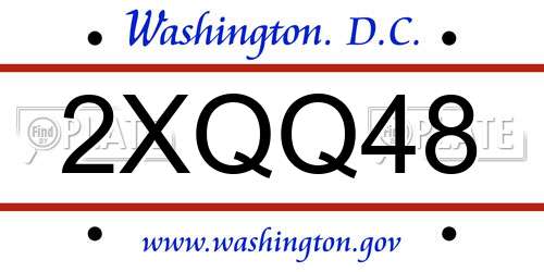 2XQQ48 District Of Columbia License Plate