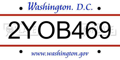2YOB469 District Of Columbia License Plate