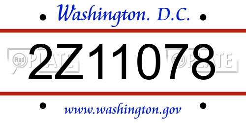 2Z11078 District Of Columbia License Plate