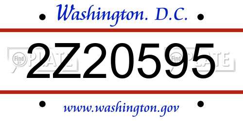 2Z20595 District Of Columbia License Plate