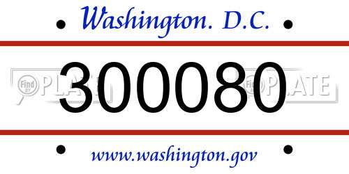 300080 District Of Columbia License Plate