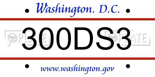 300DS3 District Of Columbia License Plate