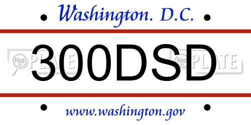 300DSD District Of Columbia License Plate