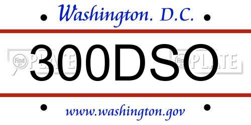 300DSO District Of Columbia License Plate
