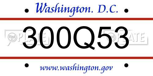 300Q53 District Of Columbia License Plate