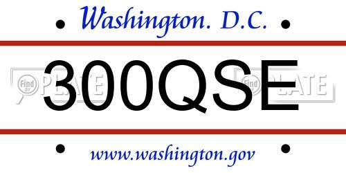 300QSE District Of Columbia License Plate