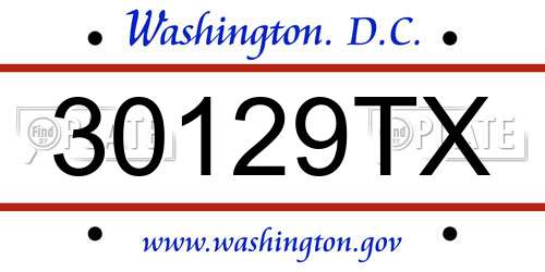 30129TX District Of Columbia License Plate