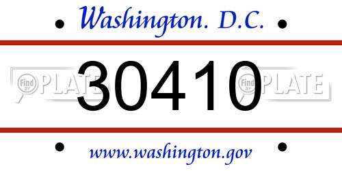 30410 District Of Columbia License Plate