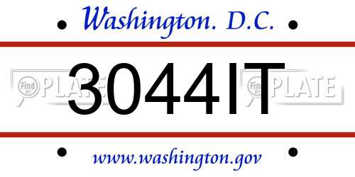 3044IT District Of Columbia License Plate
