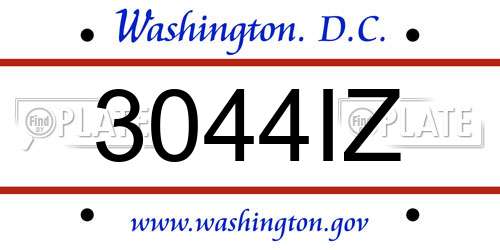 3044IZ District Of Columbia License Plate