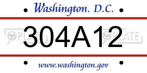 304A12 District Of Columbia License Plate