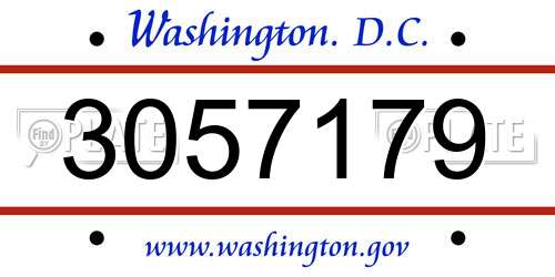 3057179 District Of Columbia License Plate