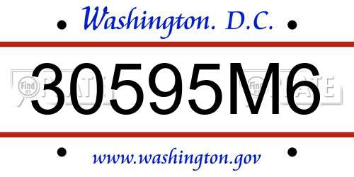 30595M6 District Of Columbia License Plate