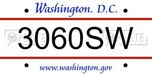 3060SW District Of Columbia License Plate
