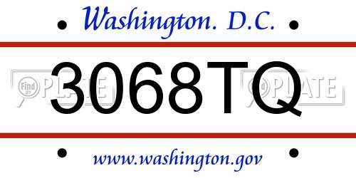 3068TQ District Of Columbia License Plate