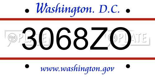3068ZO District Of Columbia License Plate