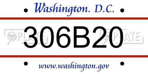 306B20 District Of Columbia License Plate