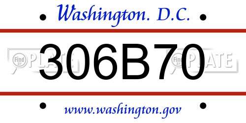 306B70 District Of Columbia License Plate