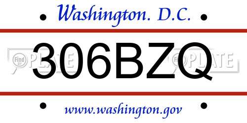 306BZQ District Of Columbia License Plate