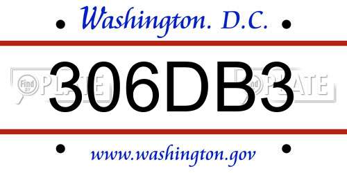 306DB3 District Of Columbia License Plate
