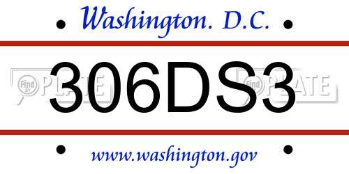 306DS3 District Of Columbia License Plate
