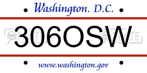 306OSW District Of Columbia License Plate