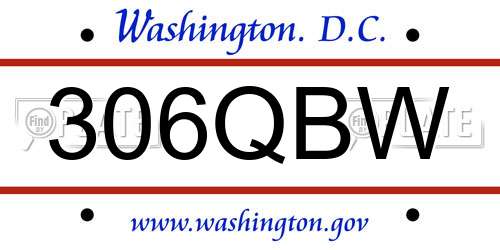 306QBW District Of Columbia License Plate