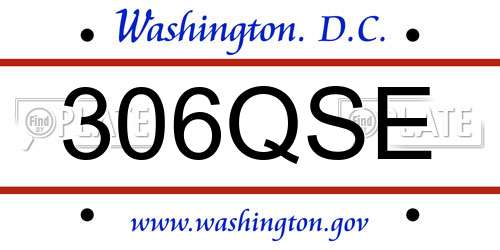 306QSE District Of Columbia License Plate