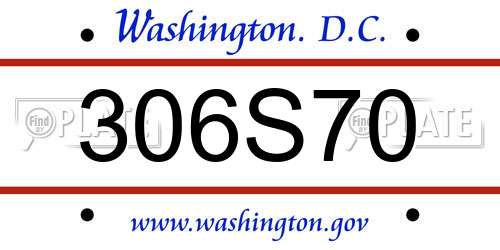306S70 District Of Columbia License Plate
