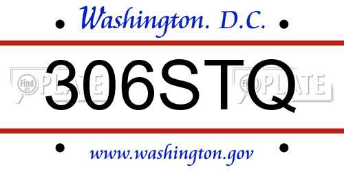 306STQ District Of Columbia License Plate