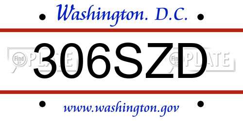 306SZD District Of Columbia License Plate