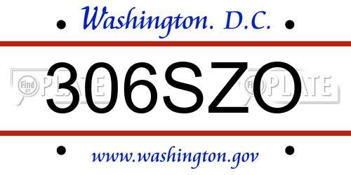 306SZO District Of Columbia License Plate