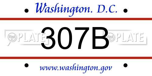 307B District Of Columbia License Plate