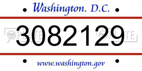3082129 District Of Columbia License Plate