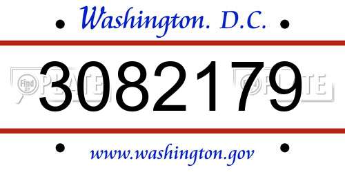 3082179 District Of Columbia License Plate